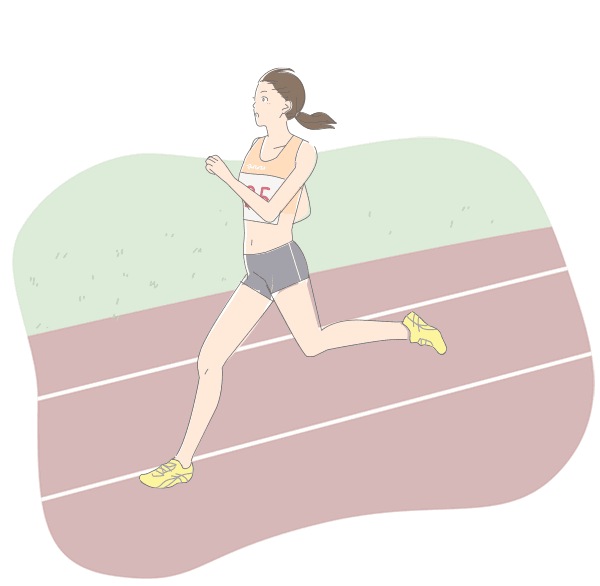 走っている女の子のイラスト